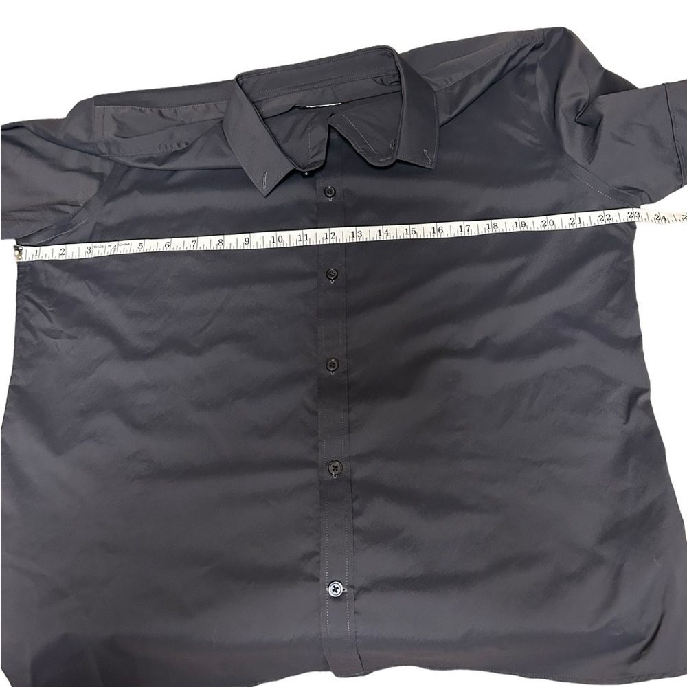 Express Slim Performance Gray Button Down Short S… - image 8